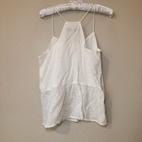 Ann Taylor Loft White Embroidered Peplum Thank Size Small Racerback - Picture 8 of 8